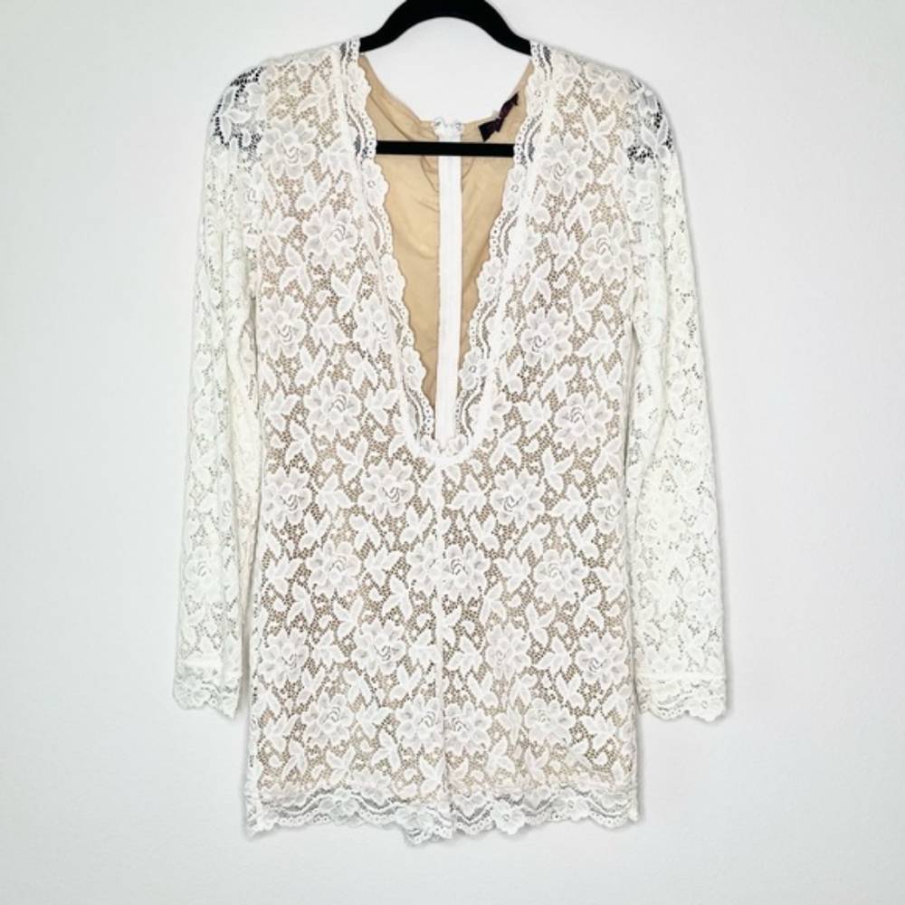 Olivaceous White Lace Jumpsuit